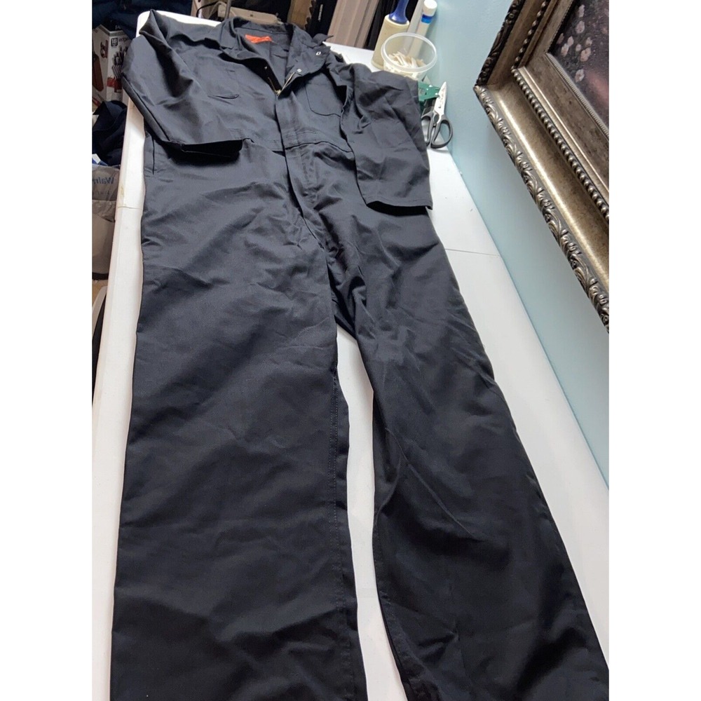 Red Kap mens Coverall 52 Black Long Sleeve Mechanic - Picture 1 of 9